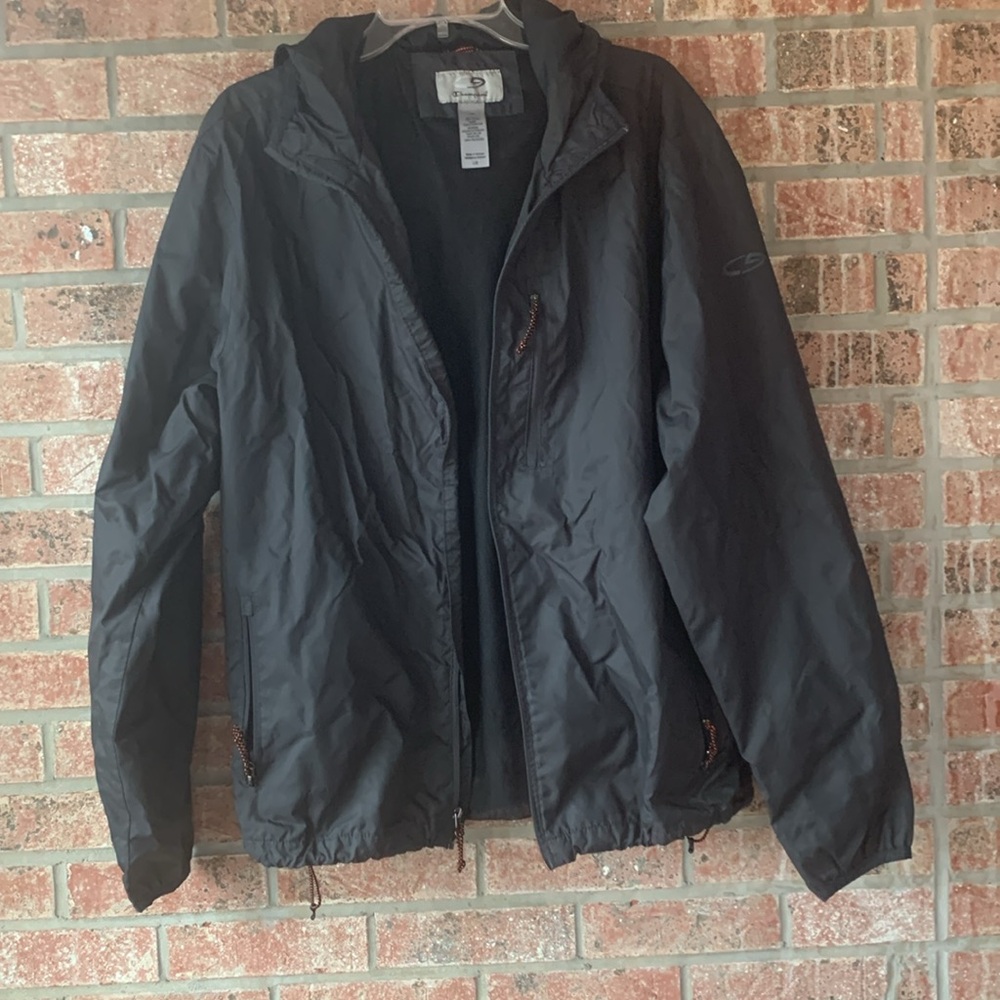 Champion windbreaker with hood.